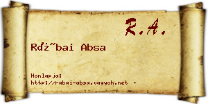Rábai Absa névjegykártya